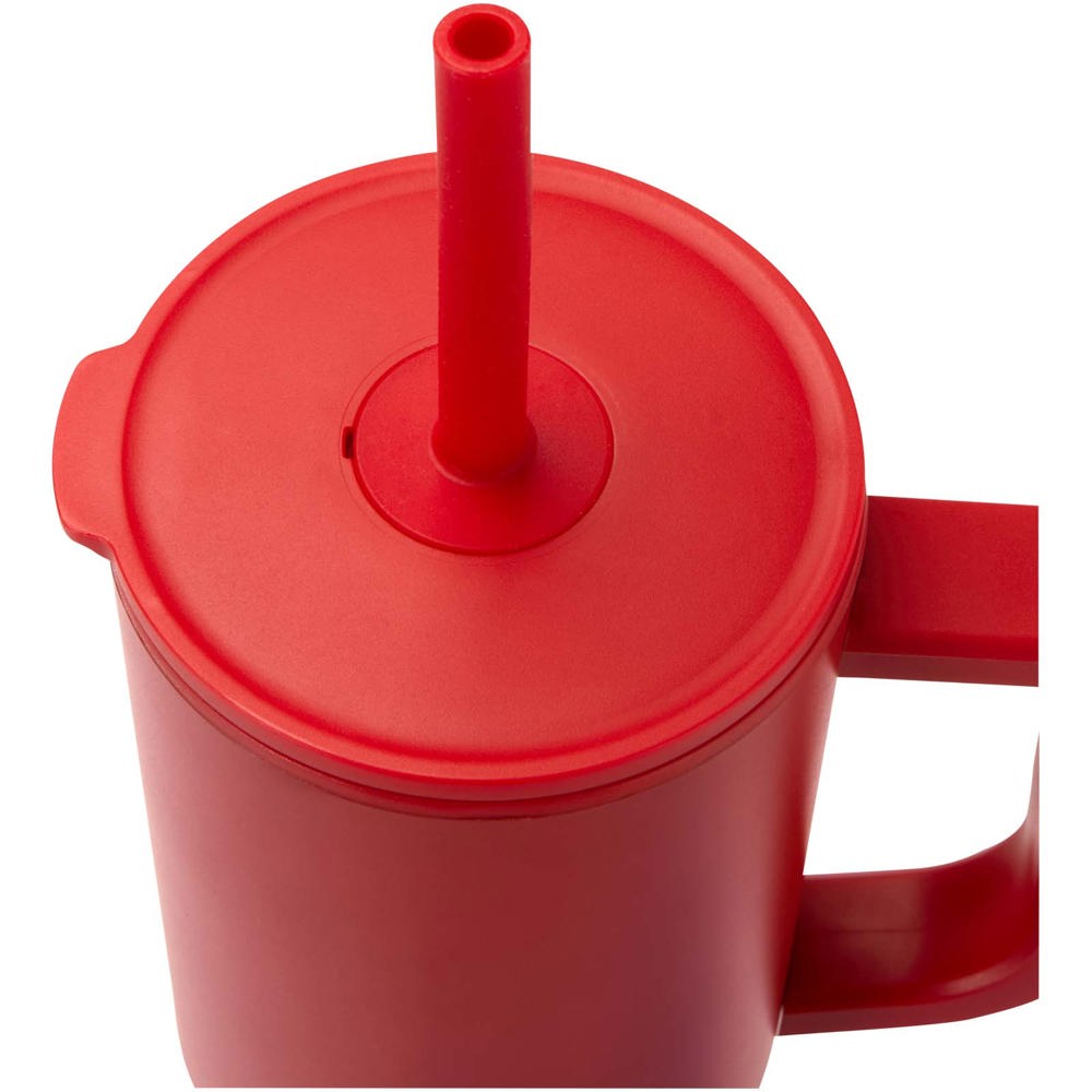 Brady 900 ml RCS-zertifizierter Isolierbecher mit Silikon Trinkhalm rot