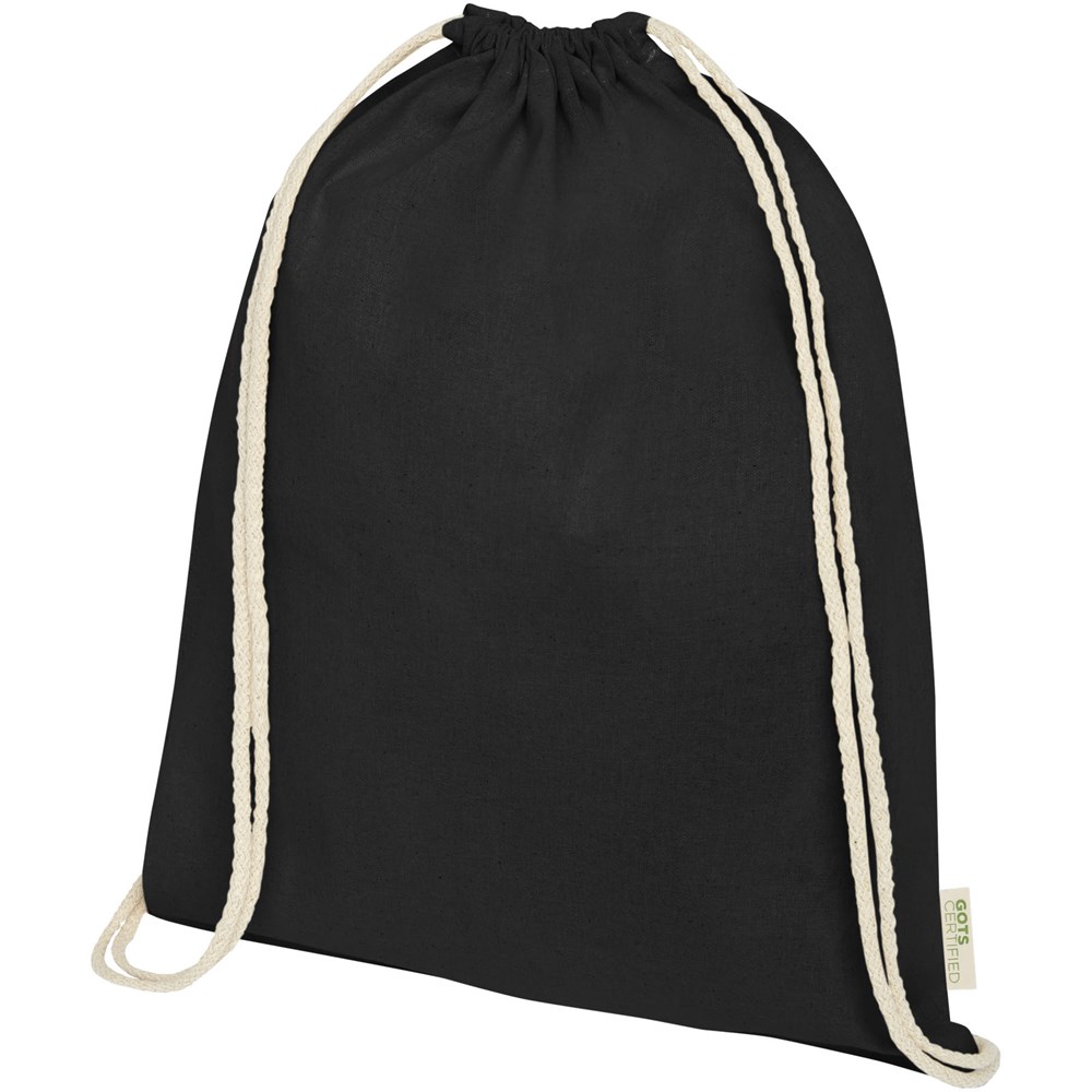 Orissa 140 g/m² Turnbeutel aus Bio-Baumwolle 5L schwarz