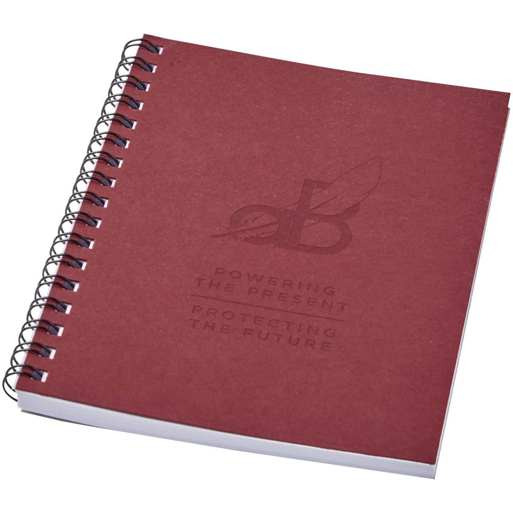 Desk-Mate® A6 farbiges Notizbuch mit Spiralbindung rot