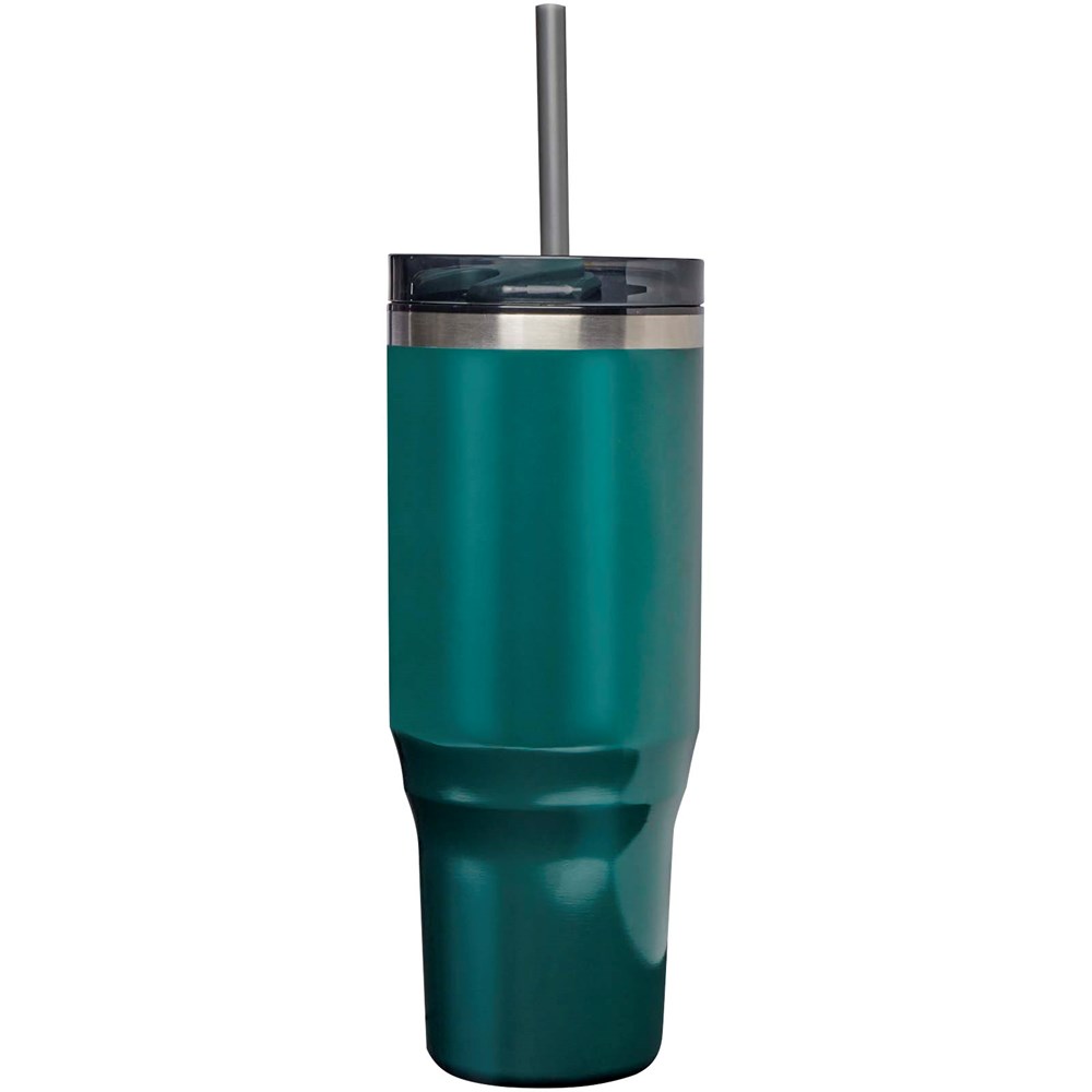 Mug isotherme Melbourne 1200 ml certifié RCS avec paille Green flash