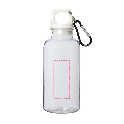 Bouteille d'eau Oregon de 400 ml en plastique recyclé avec mousqueton Blanc