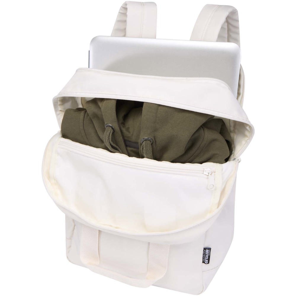 Sac à dos de voyage pour ordinateur portable Trip 14” Aware™ de 9 L en matériaux recyclés Blanc cassé