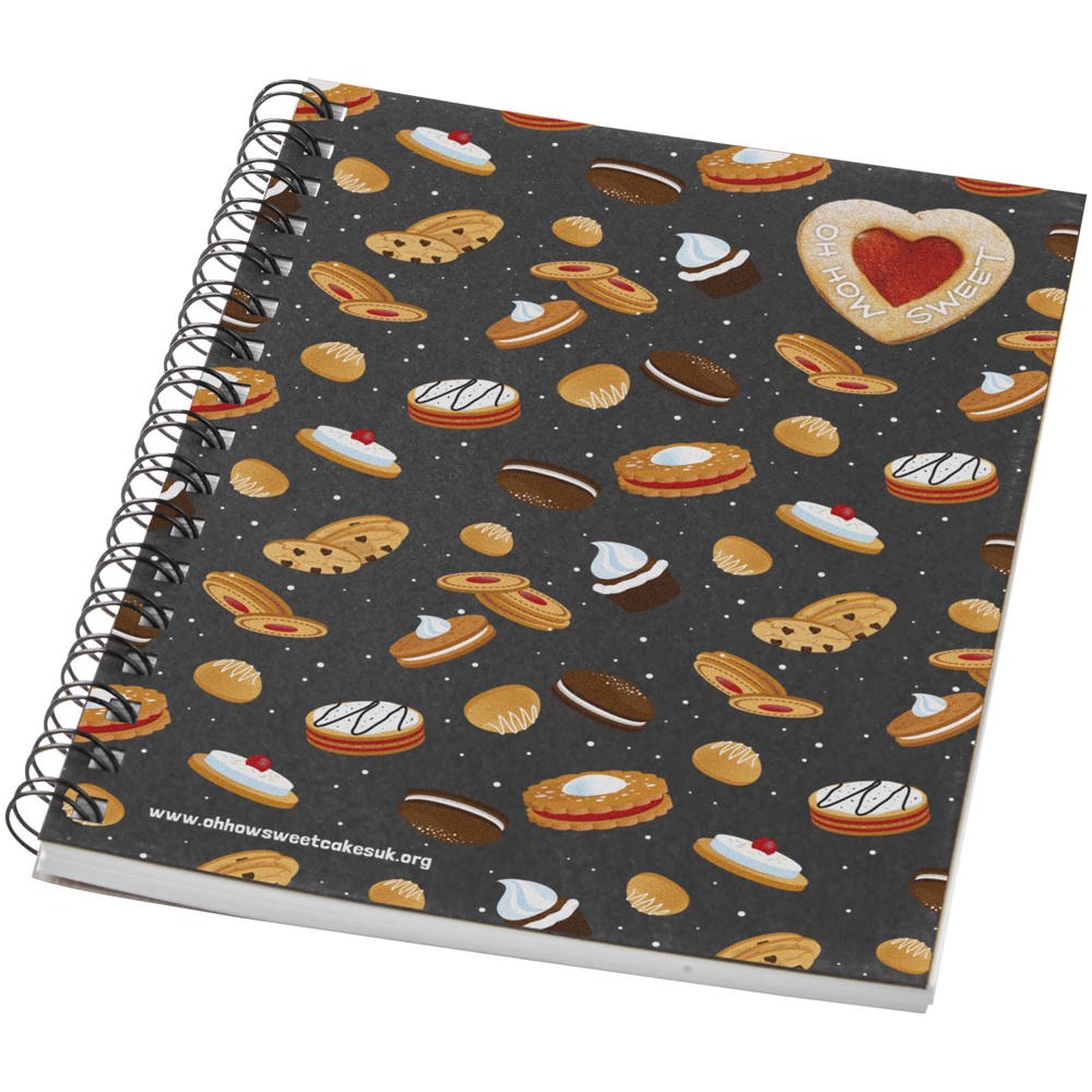 Desk-Mate® A6 farbiges Notizbuch mit Spiralbindung schwarz
