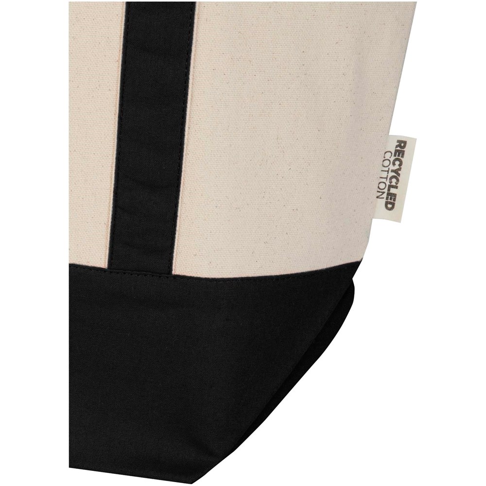 Sam 320 g/m² Tragetasche aus GRS recycelter Baumwolle schwarz, natur