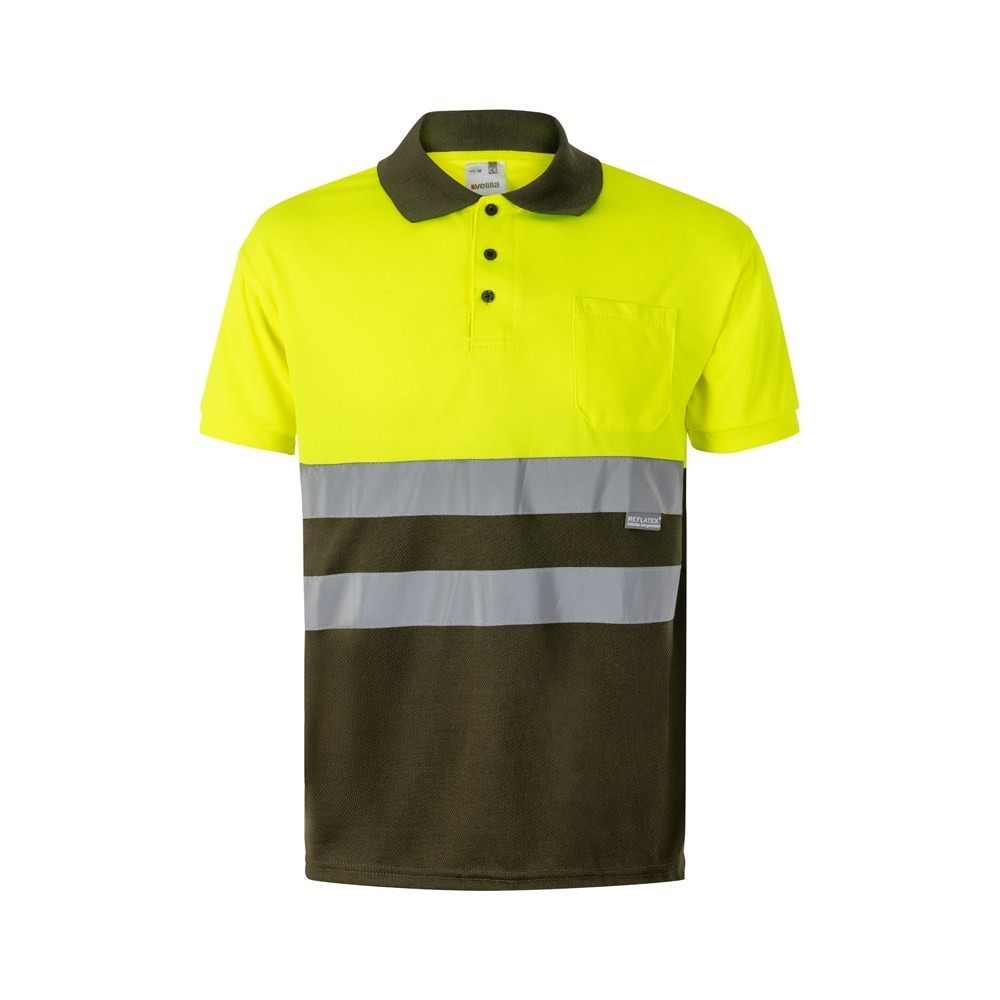 VL CUPID LARGE. Zweifarbiges Poloshirt im Bird-Eye-Design (160g/m²) mit kurzen Ärmeln, aus Polyester