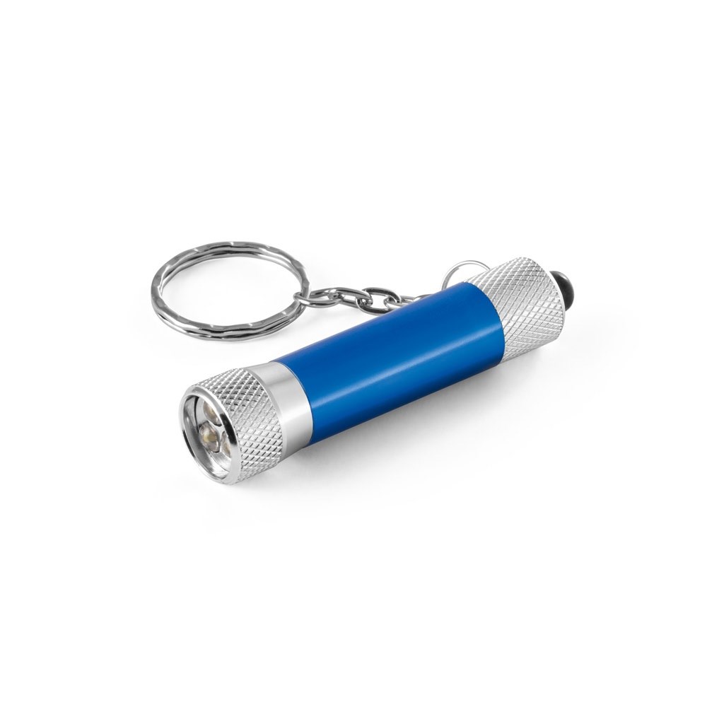 LERGAN Porte-clés en aluminium avec lampe de poche 3 LED bleu roi
