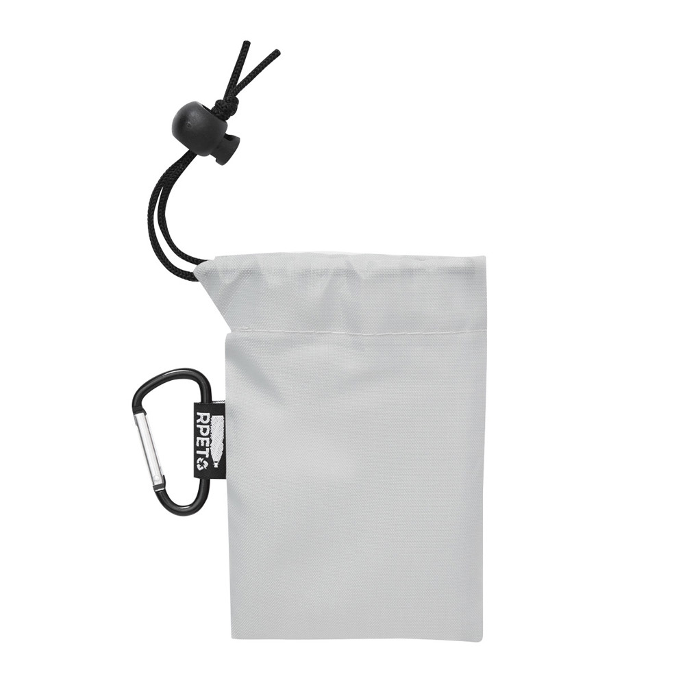 Poncho de pluie blanc-transparent Mousqueton gris