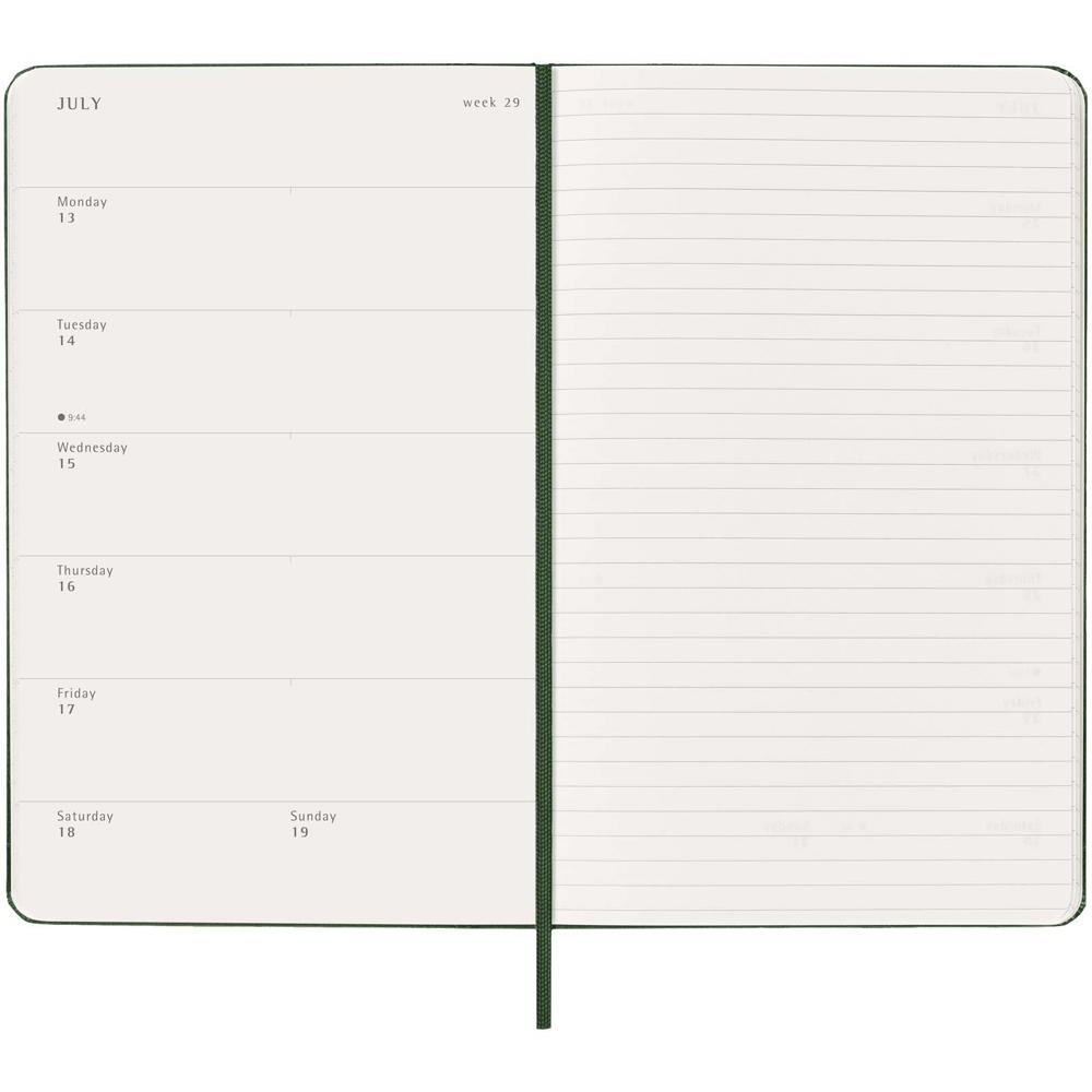 Agenda L hebdomadaire 12 mois Moleskine à couverture rigide Vert myrte