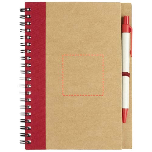 Priestly A6 Recycling Notizbuch mit Stift natur, rot