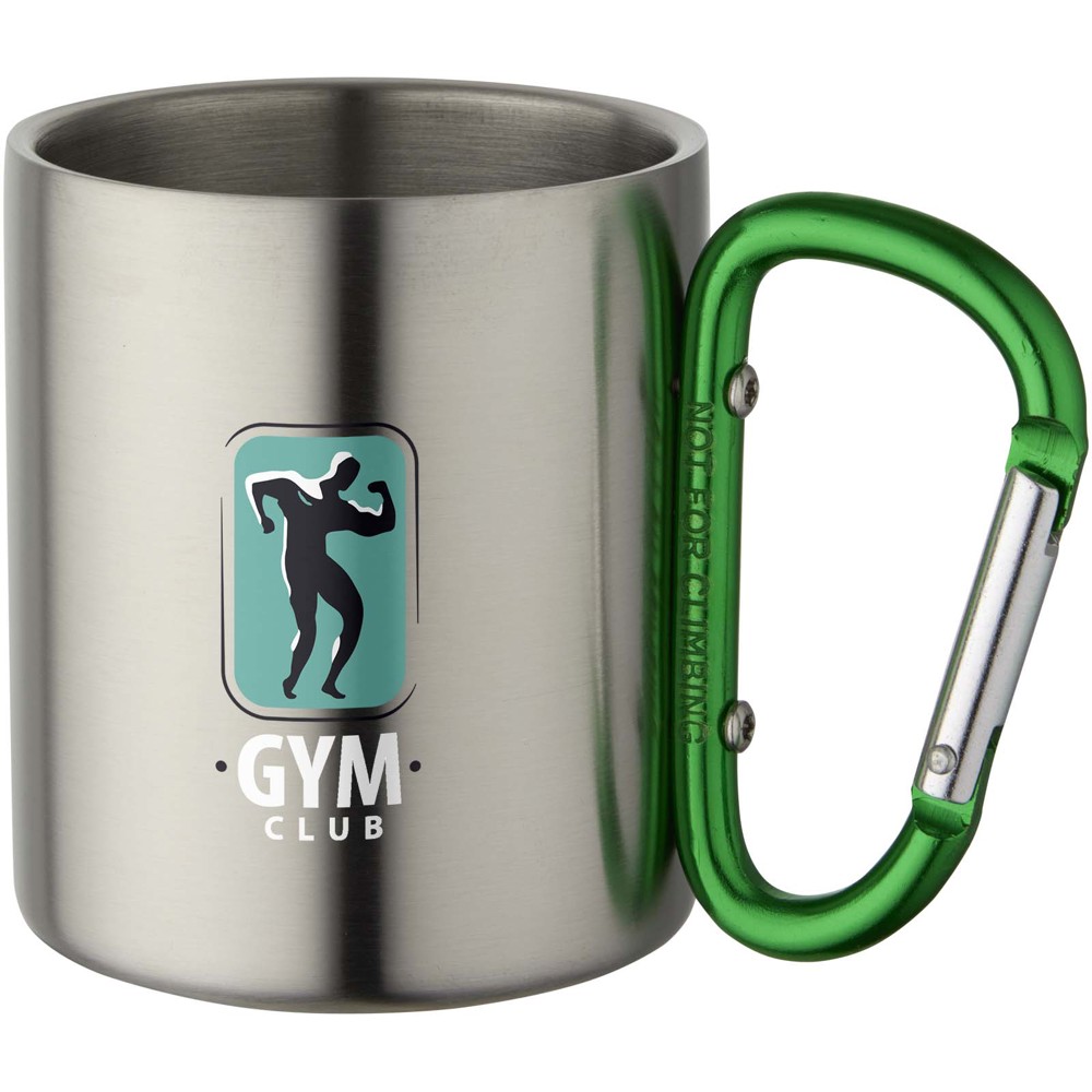 Mug isolant Alpes avec mousqueton 200ml Vert