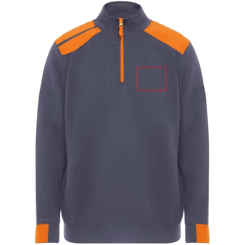 Maverick Pullover für Herren mit halbem Reissverschluss, 280 g/m2 blei, orange