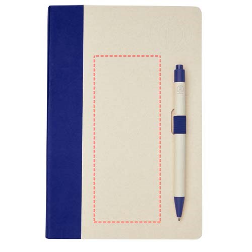 Ensemble carnet de notes format A5 et stylo bille, à partir de briques de lait recyclées, Dairy Dream bleu