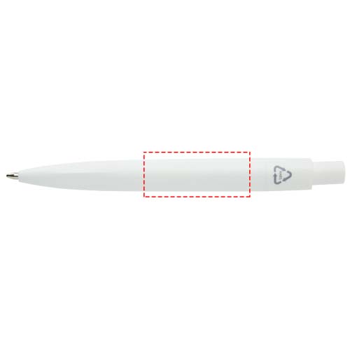 Mini-stylo à bille Ramin en plastique recyclé (encre bleue) blanc
