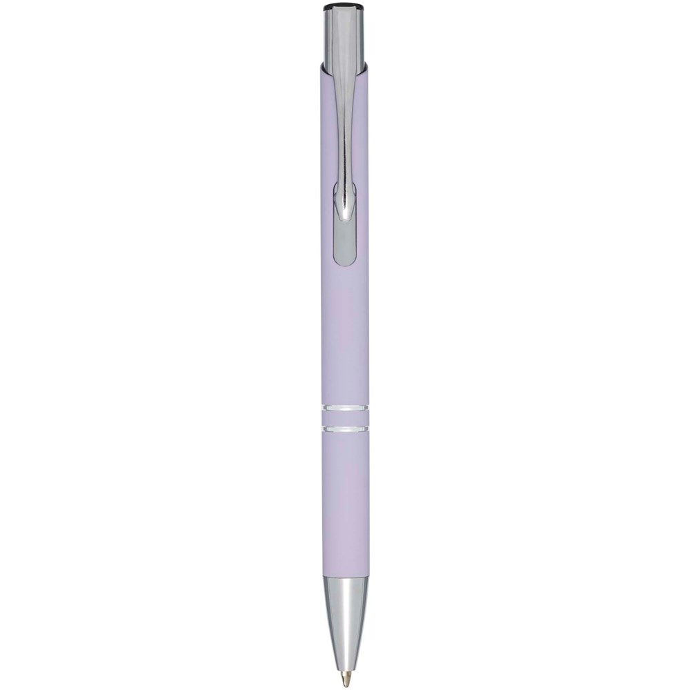 Stylo bille rétractable doux au toucher Moneta (encre noire) Lilas