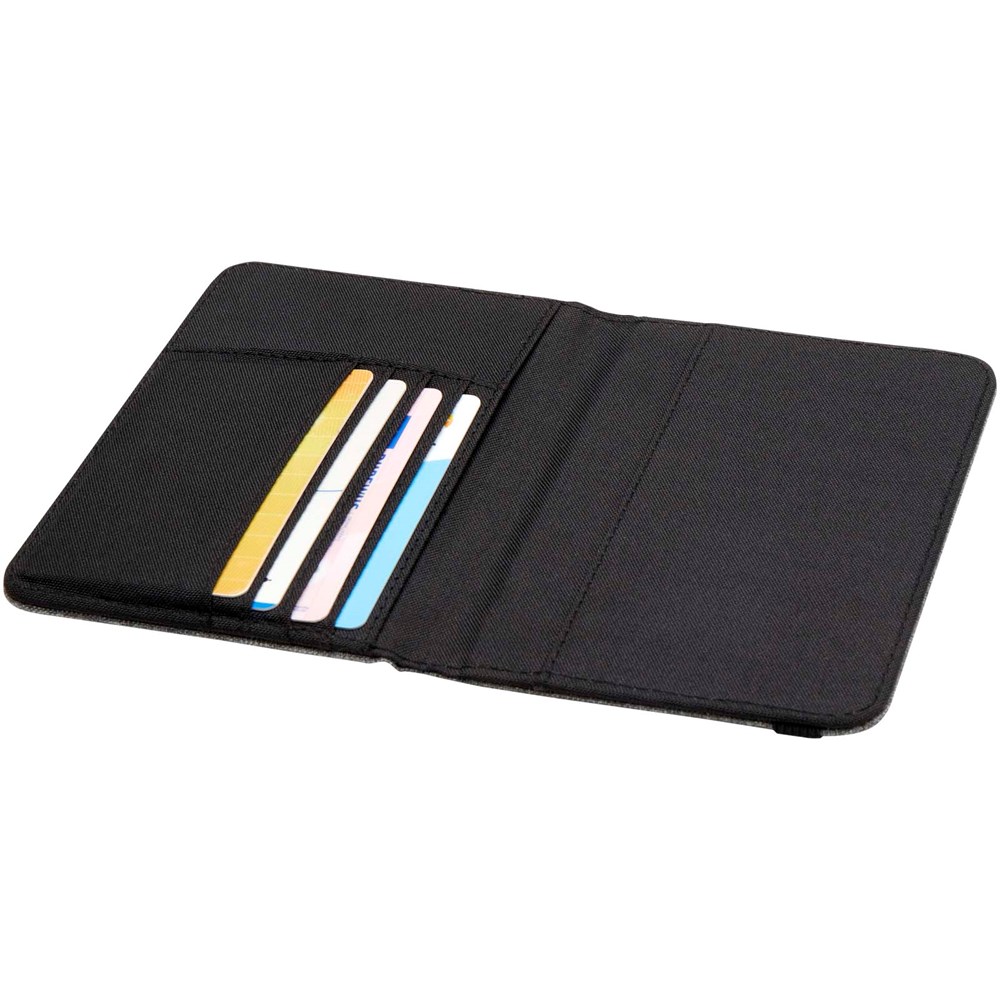 Porte-passeport RFID Ross en rPET certifié GRS Gris