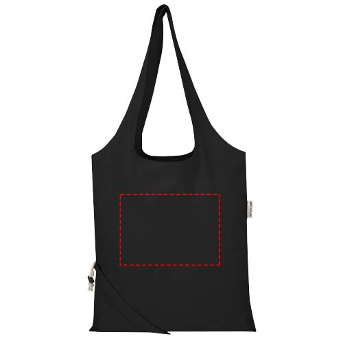Madras Blend 140 g/m², GRS-zertifizierte, faltbare Baumwoll Tragetasche, 7 l Schwarz