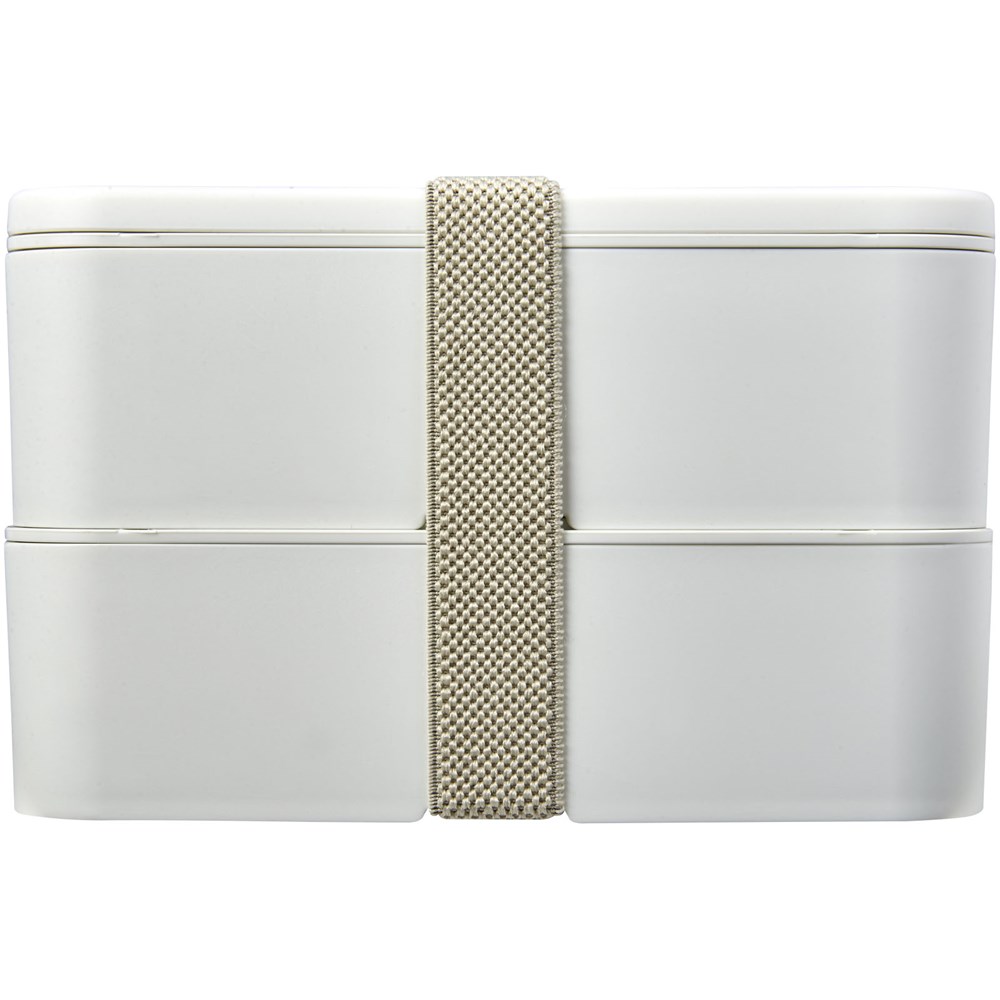 MIYO Renew Doppel-Lunchbox elfenbeinweiss, elfenbeinweiss, kieselgrau