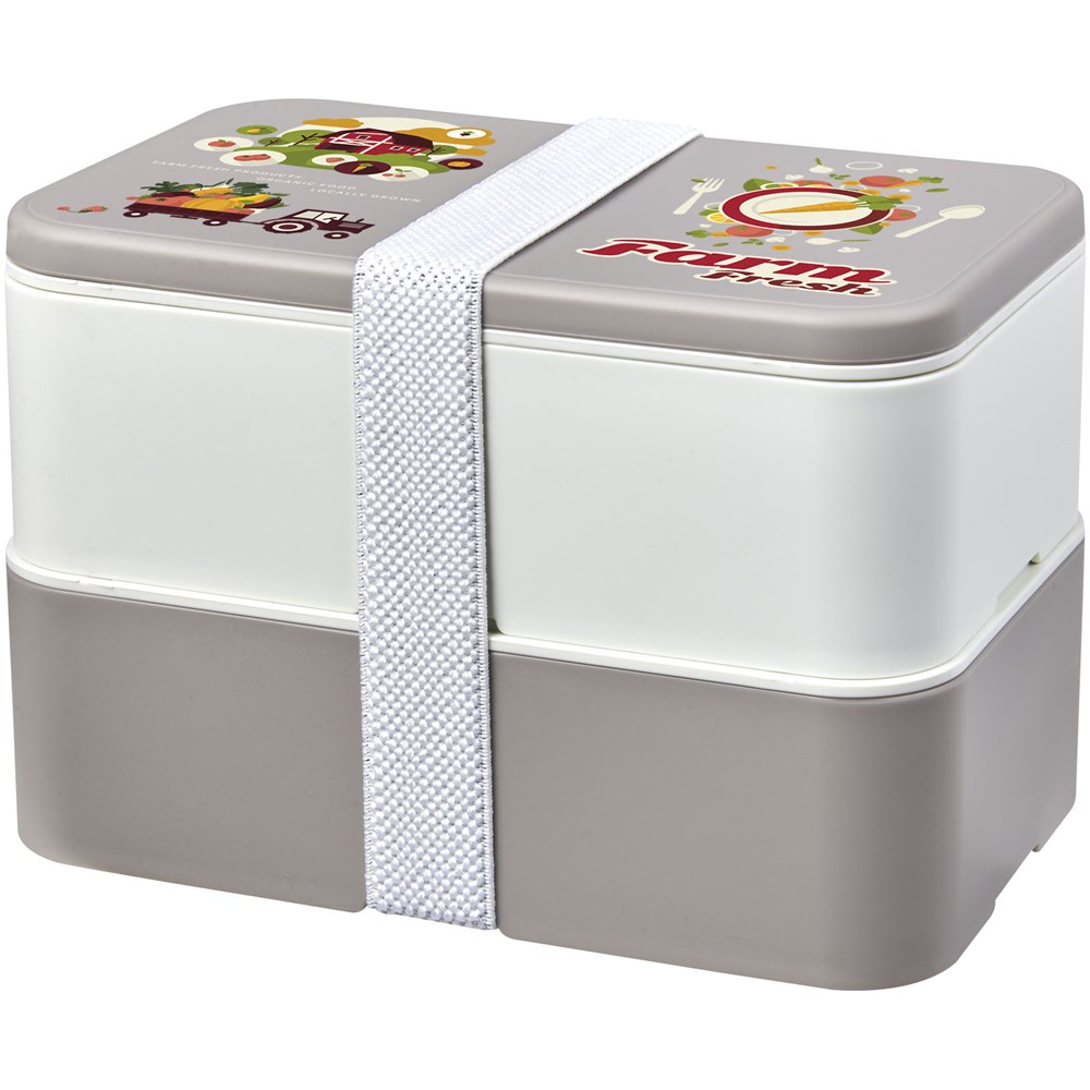 MIYO Renew Doppel-Lunchbox kieselgrau, elfenbeinweiss, weiss