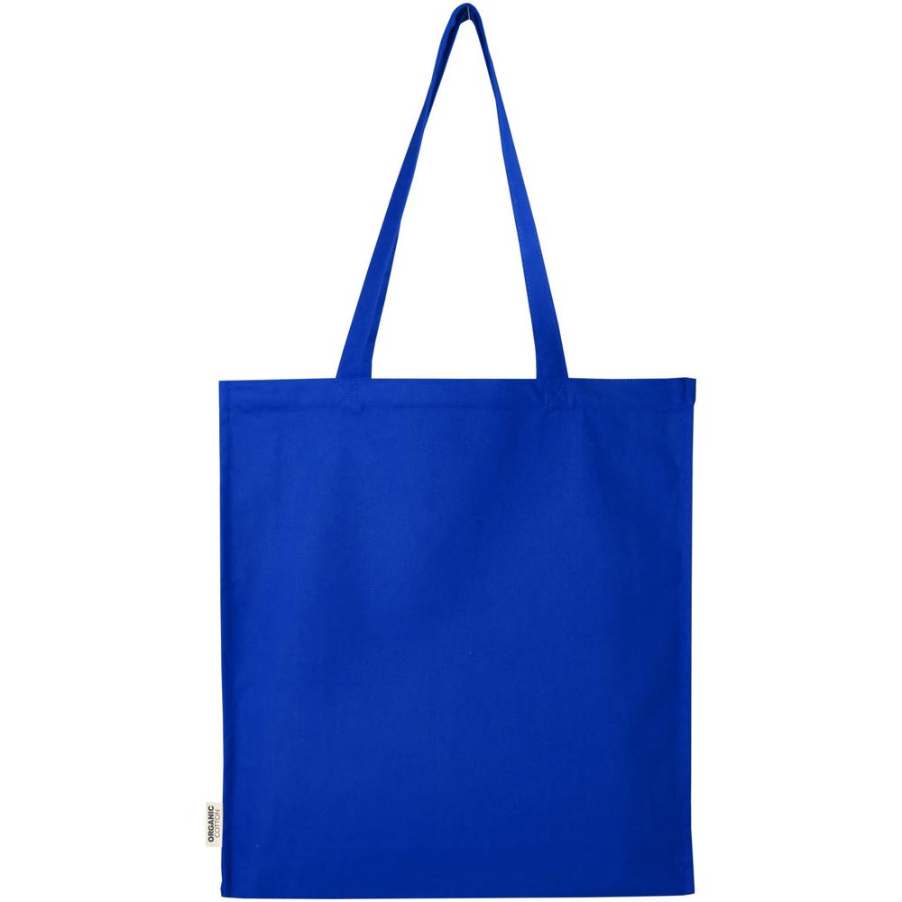 Sac shopping à soufflets Odisha bio OCS 180 g/m2 de 14 L bleu roi