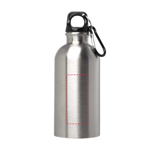Oregon 400 ml RCS-zertifizierte, einwandige Trinkflasche aus Edelstahl mit Karabinerhaken silber