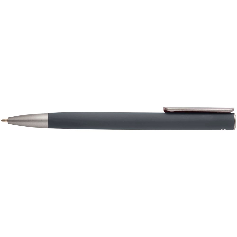 Ziguur Kugelschreiber aus recyceltem Aluminium (schwarze Mine) storm grey