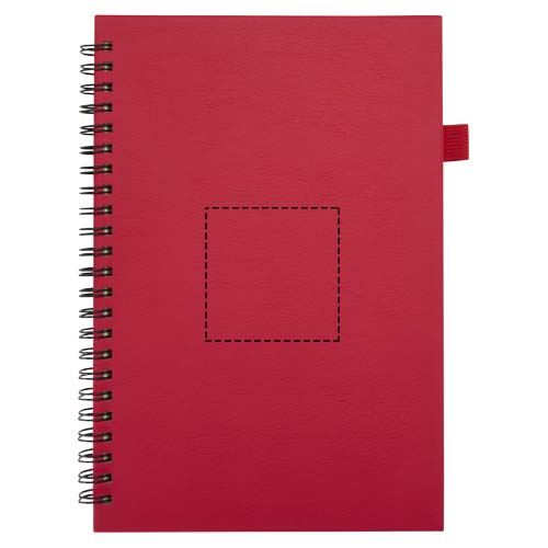 Cahier à spirales Liss A5 à couverture rigide en plastique recyclé rouge