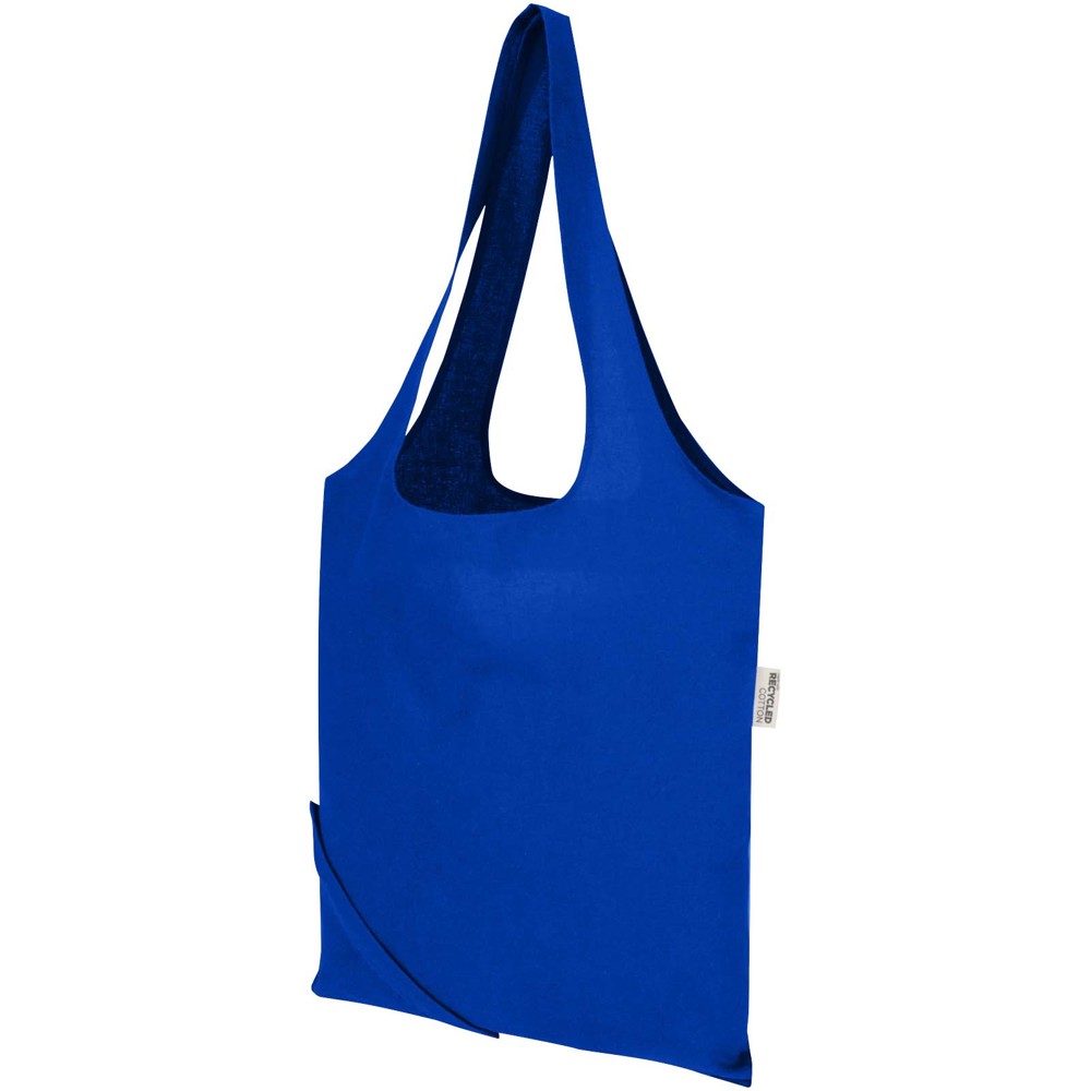 Madras Blend 140 g/m², GRS-zertifizierte, faltbare Baumwoll Tragetasche, 7 l royalblau