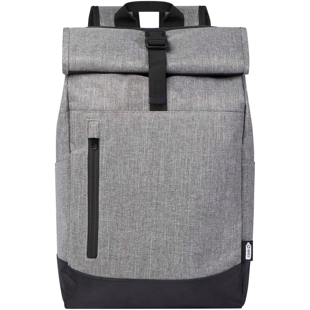 Sac à dos Hoss recyclé GRS avec rabat enroulable pour ordinateur portable de 15,6