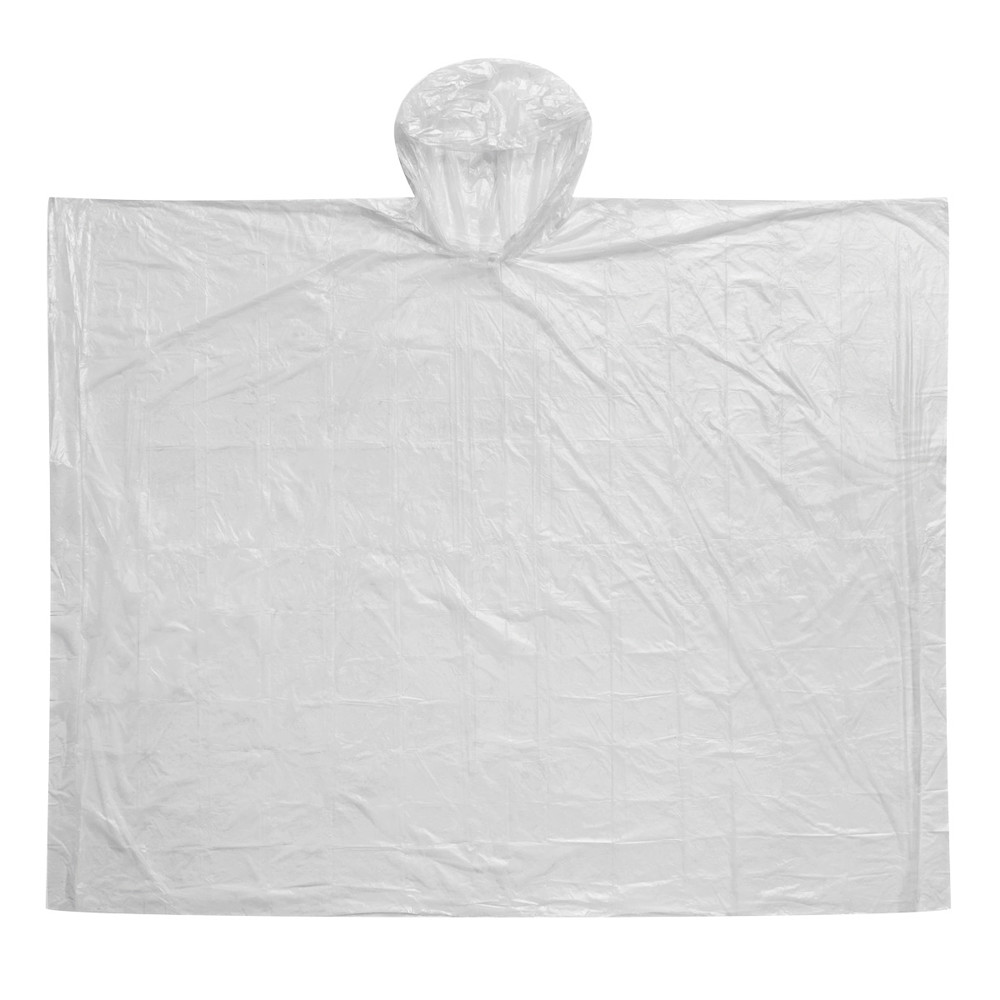 Poncho de pluie blanc-transparent Mousqueton orange