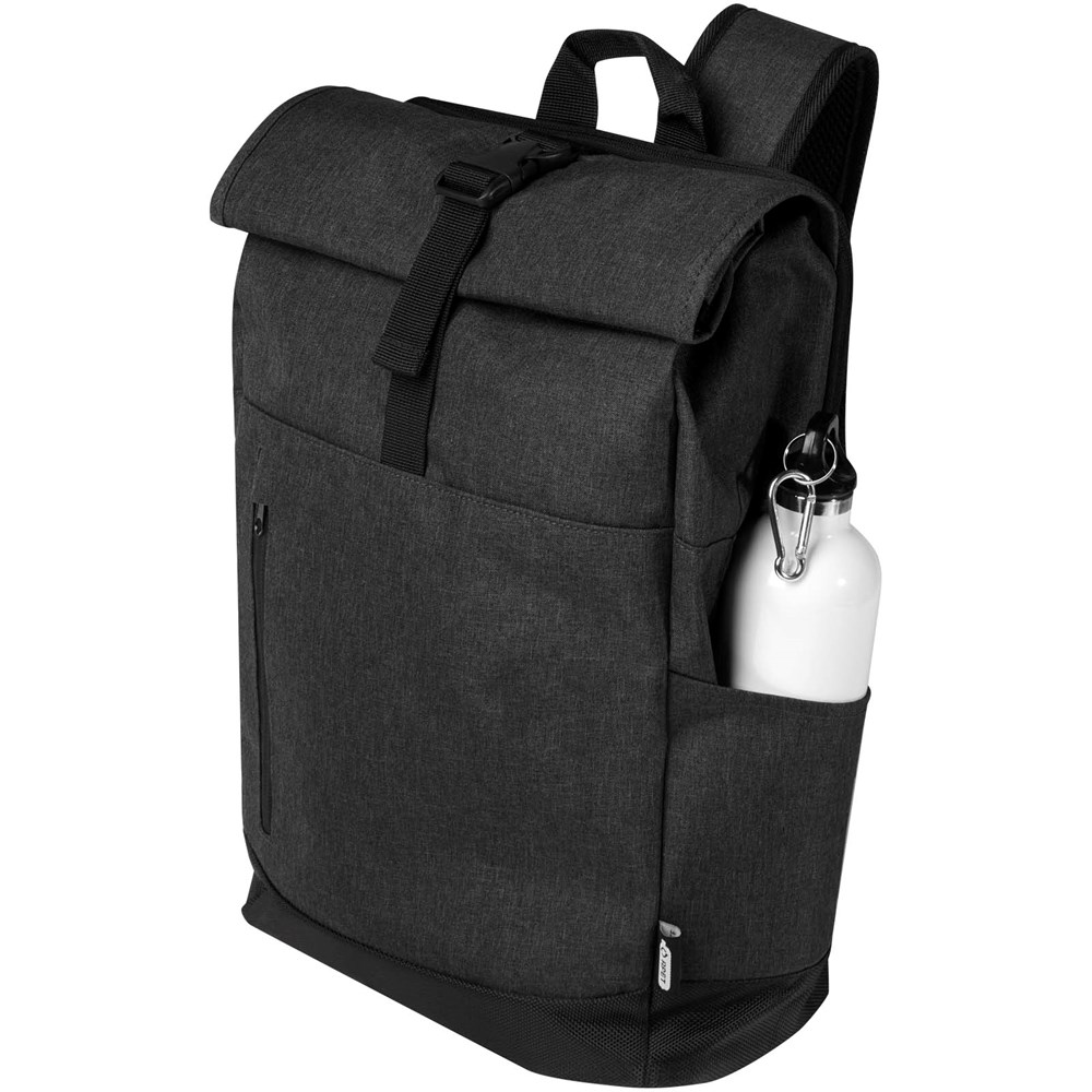Sac à dos Hoss recyclé GRS avec rabat enroulable pour ordinateur portable de 15,6