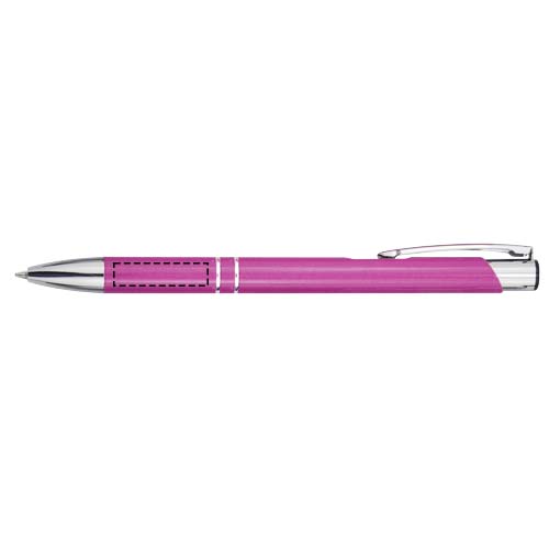 Moneta Kugelschreiber aus recyceltem Aluminium (blaue Mine) magenta