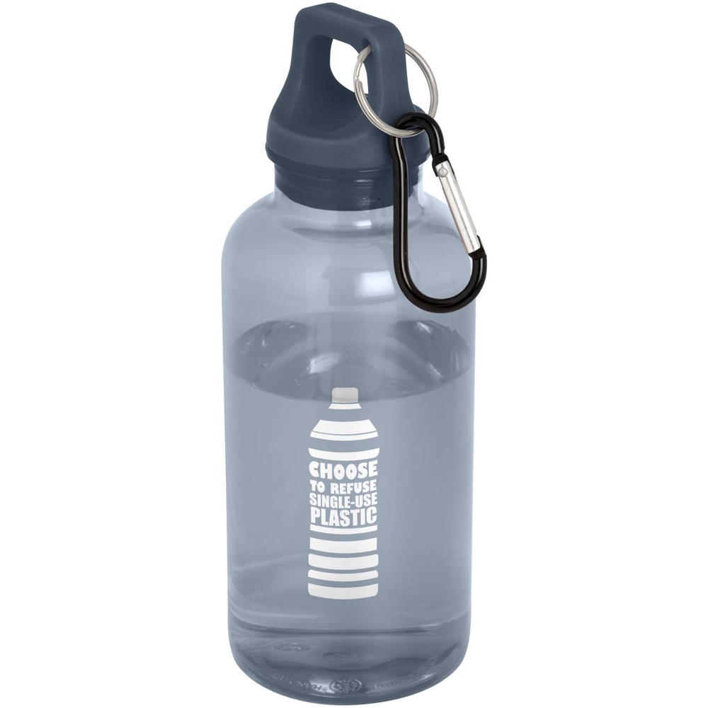 Bouteille d'eau Oregon de 400 ml en plastique recyclé avec mousqueton Bleu hale