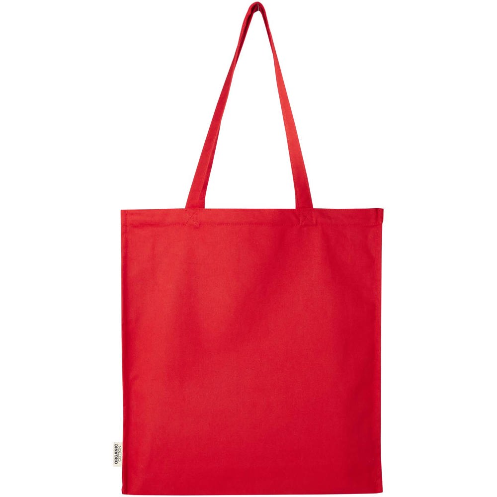 Sac shopping à soufflets Odisha bio OCS 180 g/m2 de 14 L rouge