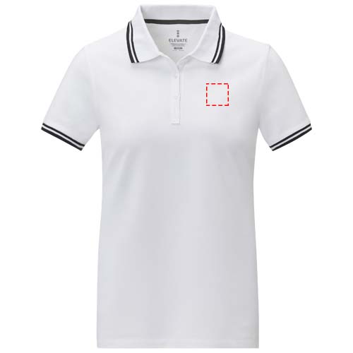 Amarago Polo mit abgesetztem Rand für Damen weiss