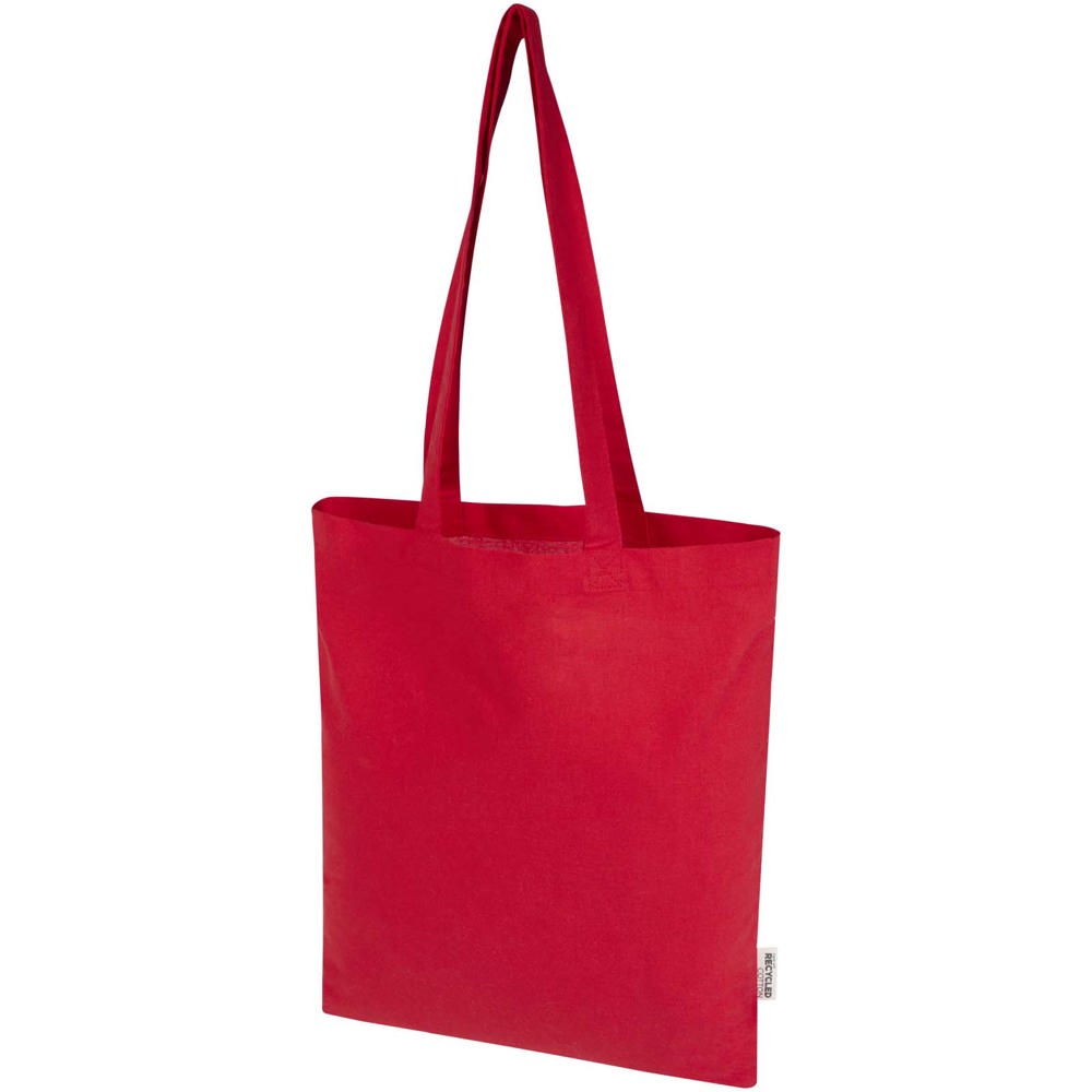 Madras Blend 140 g/m² Tragetasche aus GRS-recycelter Baumwolle 7L rot
