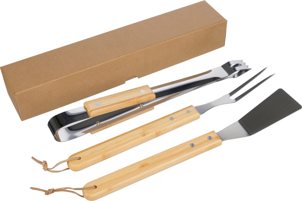 Grillset Kaitlyn | Edelstahl | 3 St. | Holzgriffe