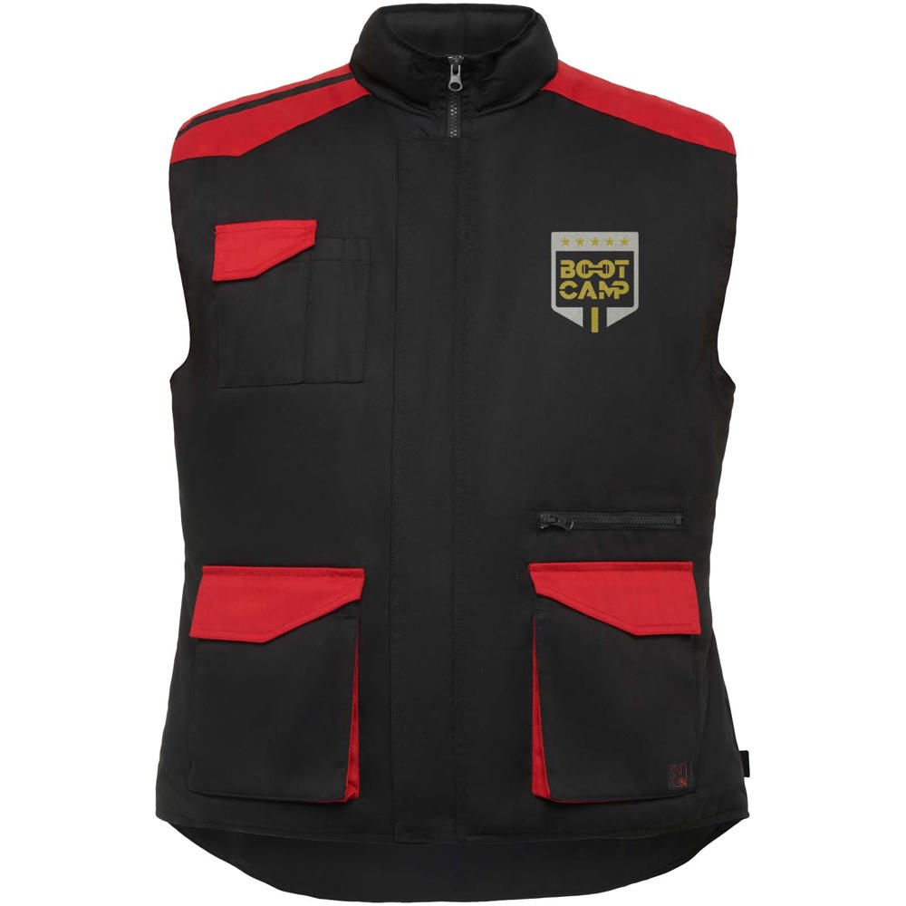 Armada Arbeitsweste mit mehreren Taschen schwarz, rot
