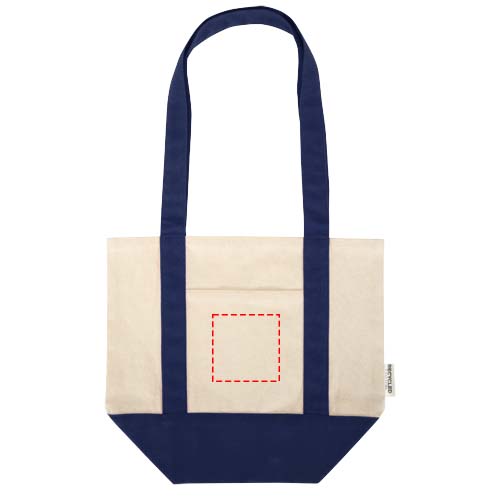 Mini sac shopping Sam en coton recyclé GRS 320 g/m2 Marine, Naturel