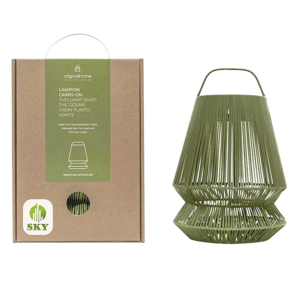 Abat jour portable recyclé Originalhome Lampion vert