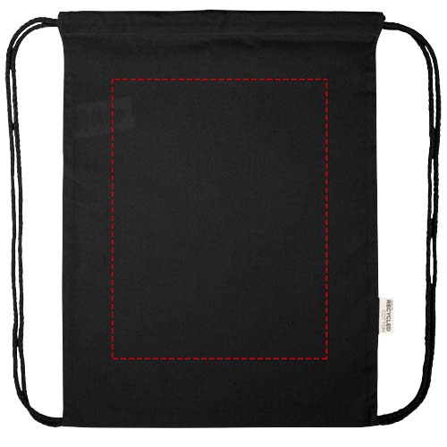 Sac de 5 L avec cordon Oregon Blend en coton recyclé 140 g/m² certifié GRS Noir