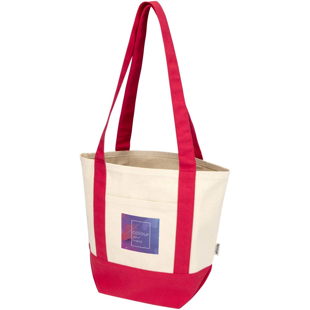Mini sac shopping Sam en coton recyclé GRS 320 g/m2 Rouge, Naturel