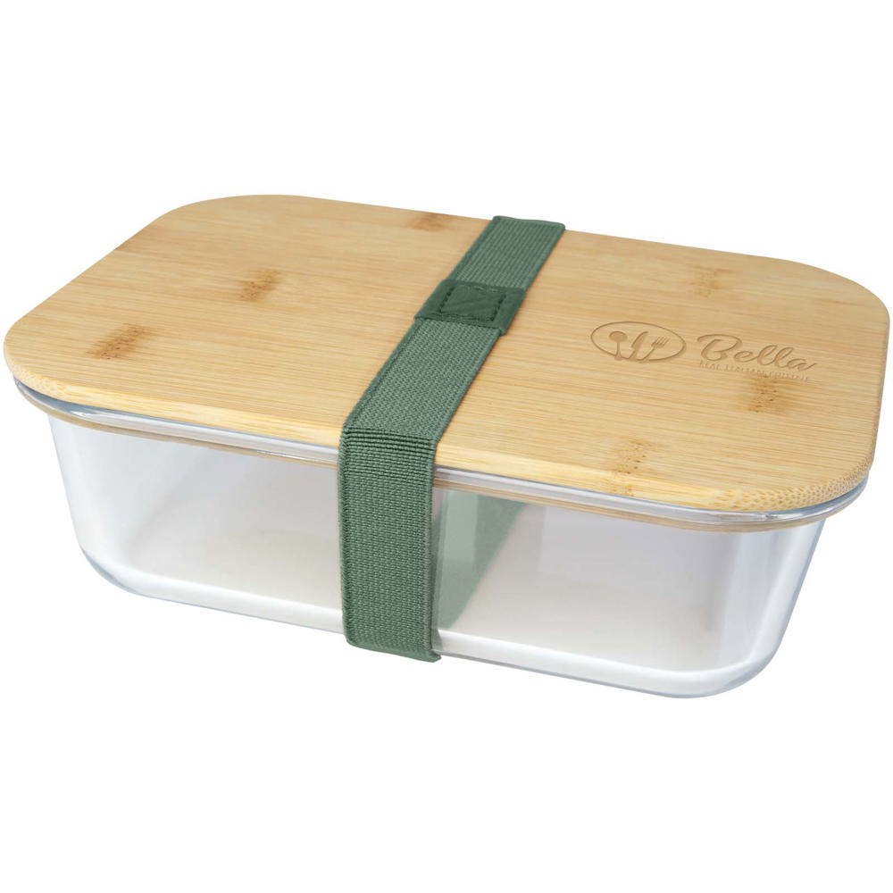 Roby Glas-Brotdose mit Bambusdeckel heather grün