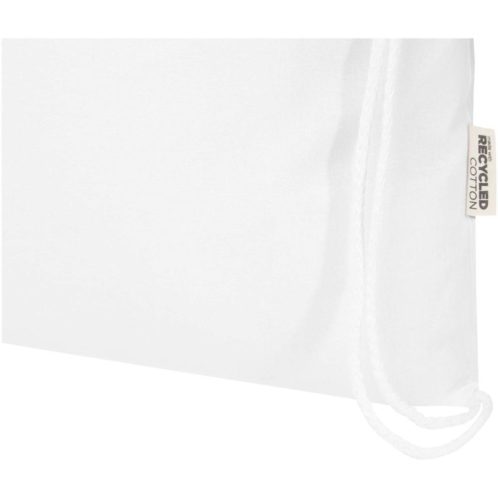 Sac Peru Blend de 5 L avec cordon en coton recyclé 180 g/m2 certifié GRS blanc