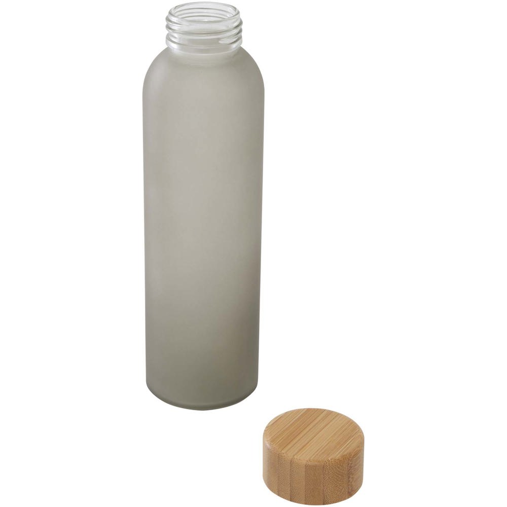 Lume 500 ml Flasche aus mattiertem Kalknatronglas mit Bambusdeckel grau