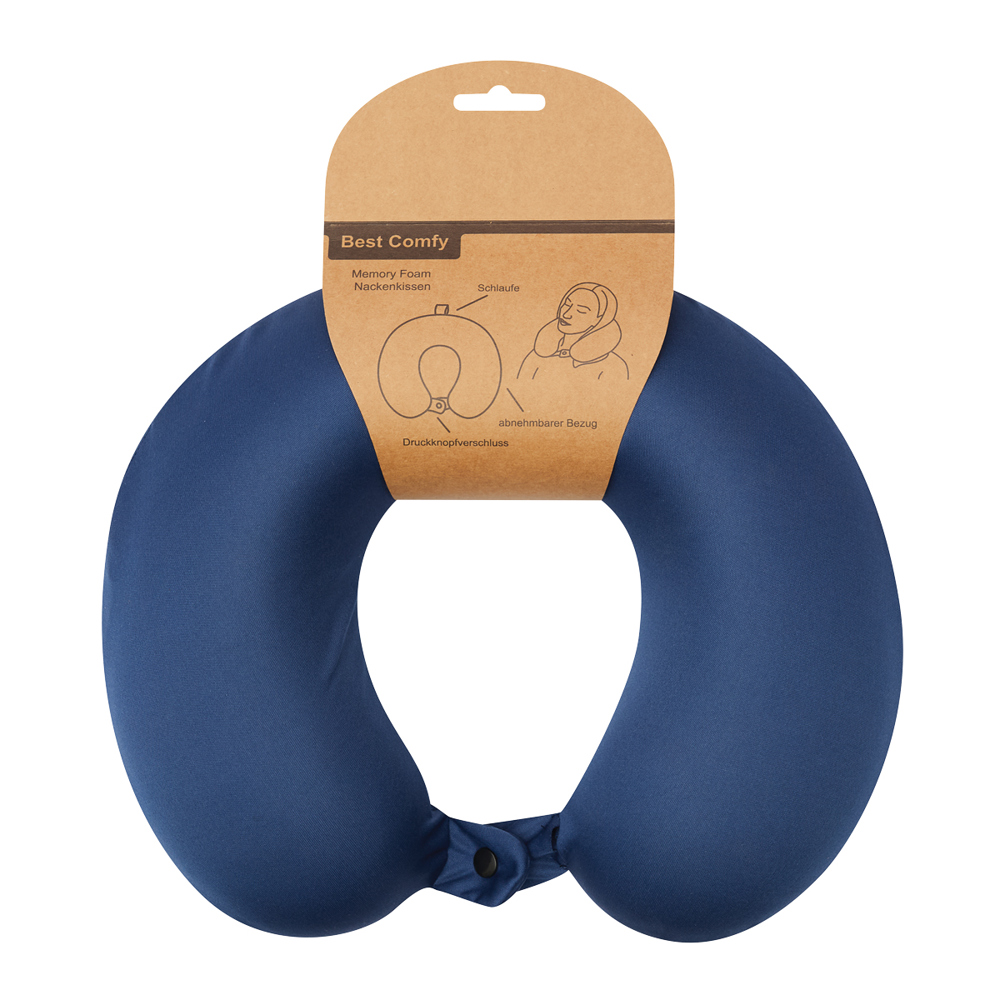 Nackenkissen Memory-Foam blau