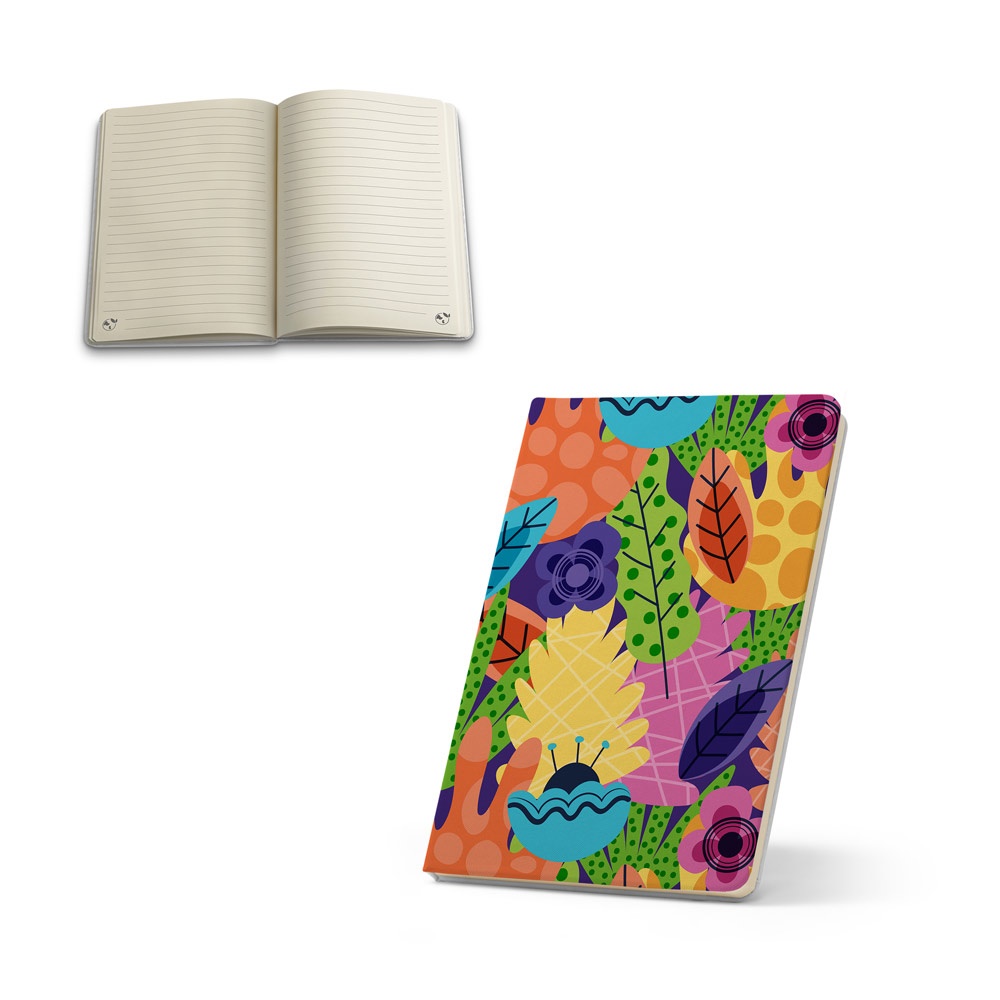 ANNE SUB A5 Notizbuch aus recyceltem 300D-Polyester (100% rPET), ideal für die Sublimationspersonalisierung