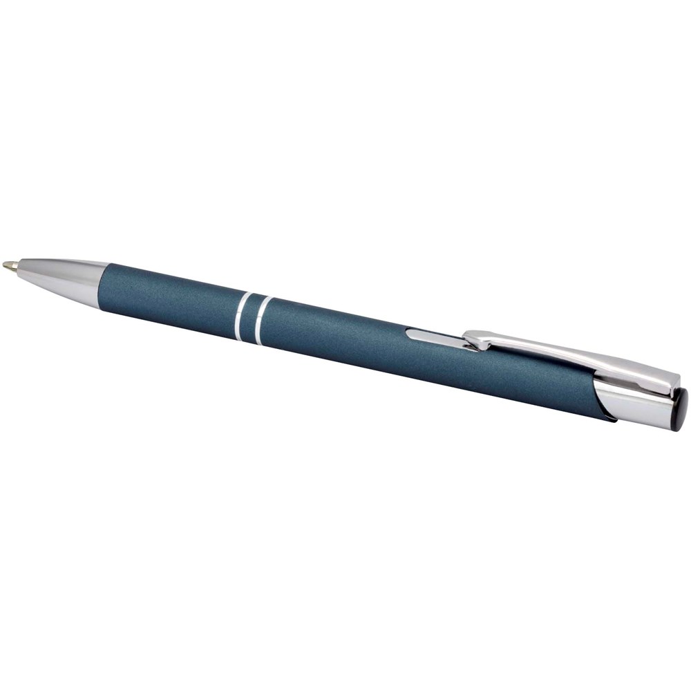 Stylo bille rétractable doux au toucher Moneta (encre noire) Hale Blue