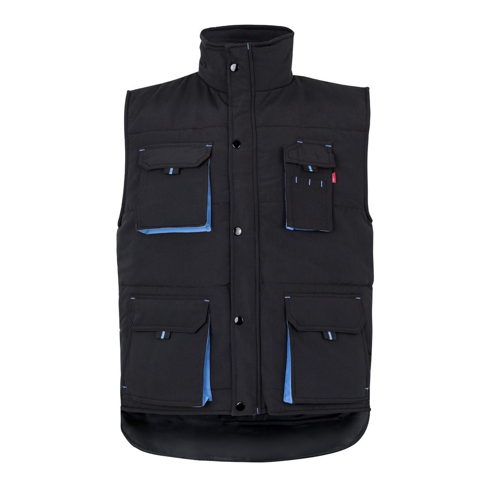 VL NERGAL Steppweste, zweifarbig, mit mehreren Taschen (120g/m²), aus Polyester (100%) Schwarz, Hellblau