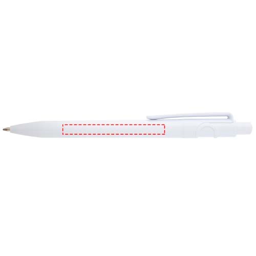 Stylo bille Unica en plastique recyclé (encre bleue) blanc