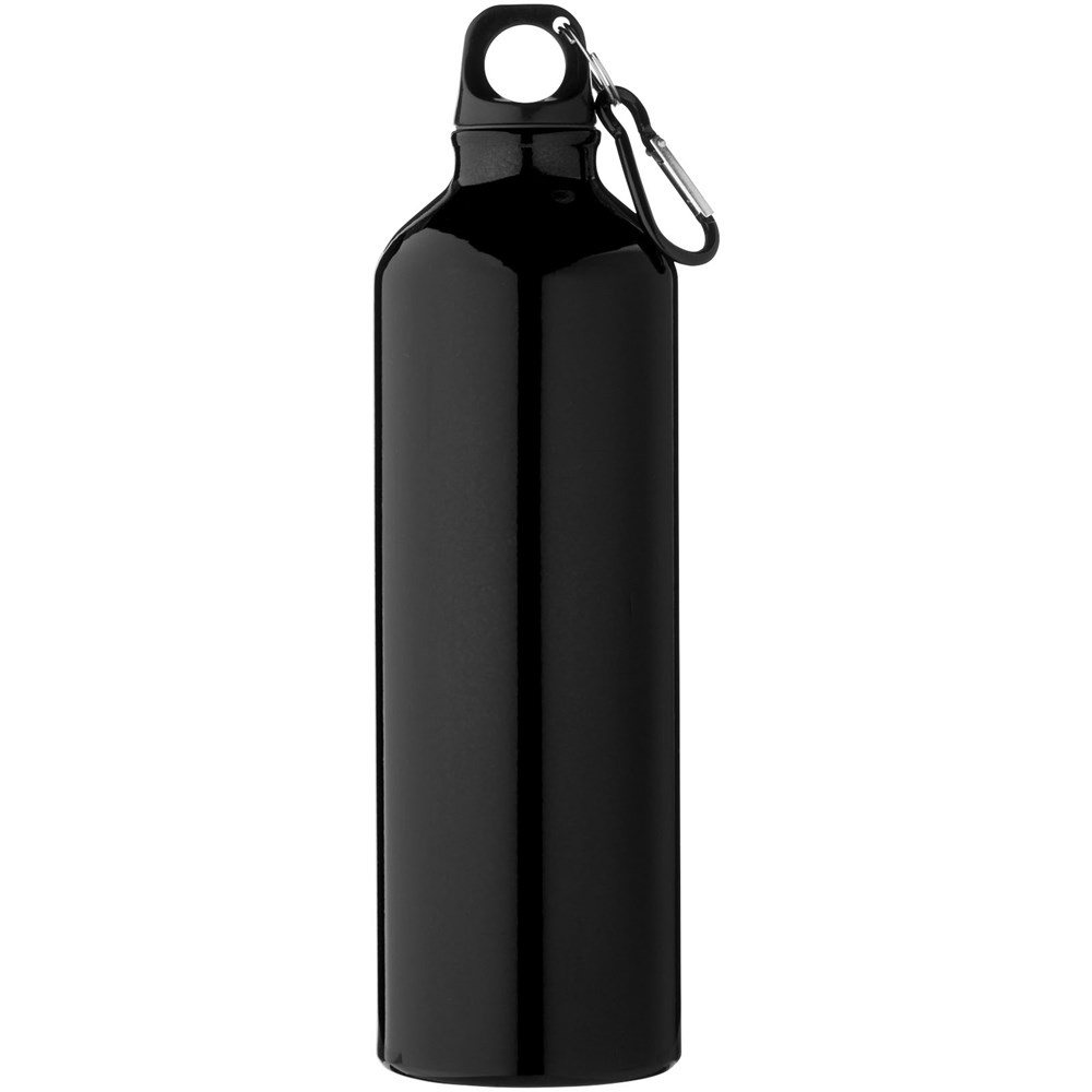Bouteille d'eau Oregon de 770 ml en aluminium recyclé certifié RCS avec mousqueton Noir